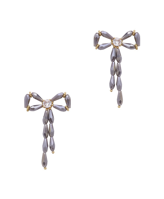 Glass Bow Post Earring
