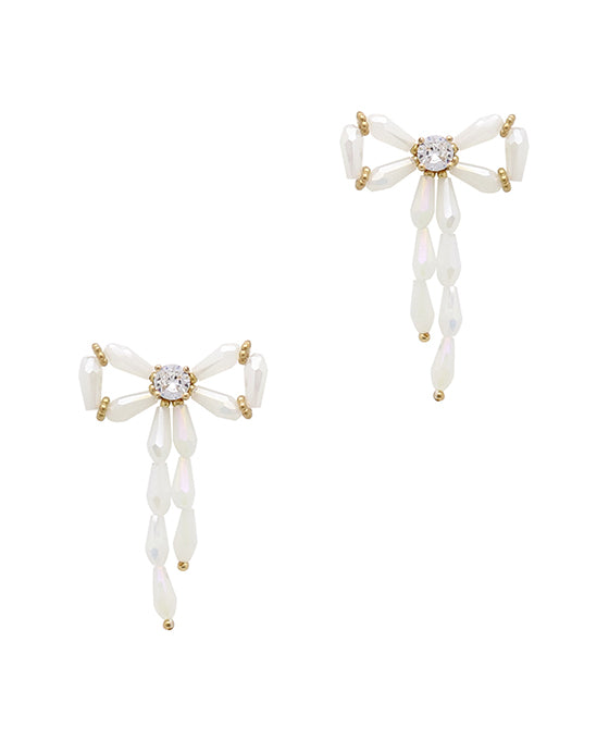 Glass Bow Post Earring