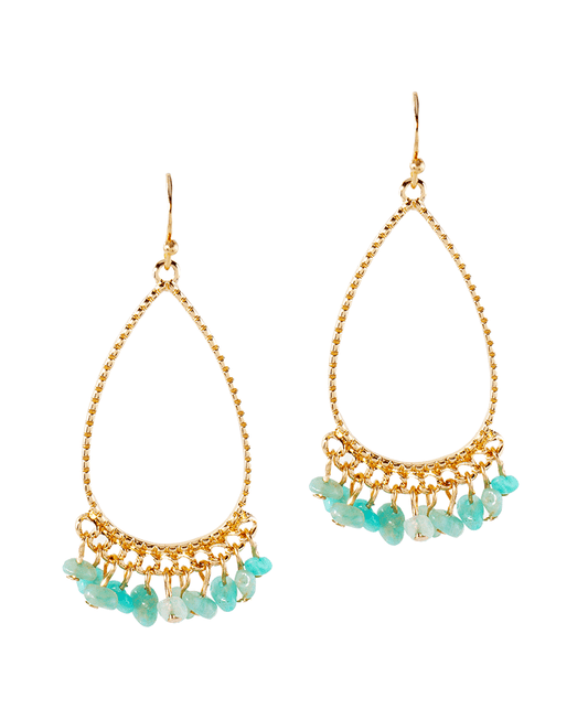 Metal Teardrop w/ Chipstone Earring
