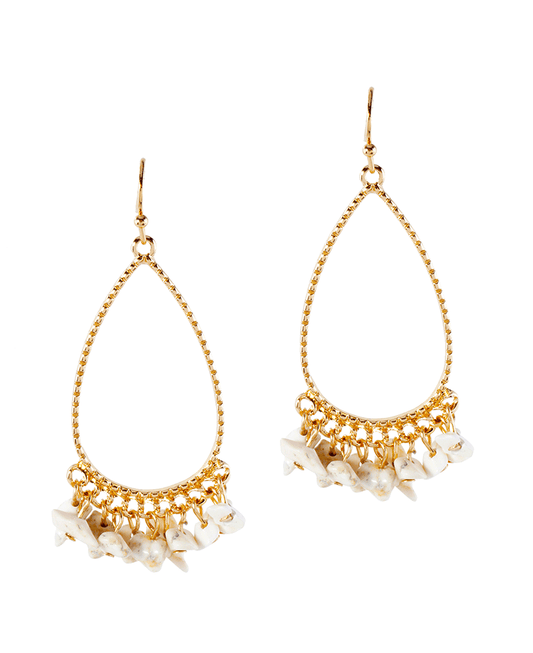 Metal Teardrop w/ Chipstone Earring