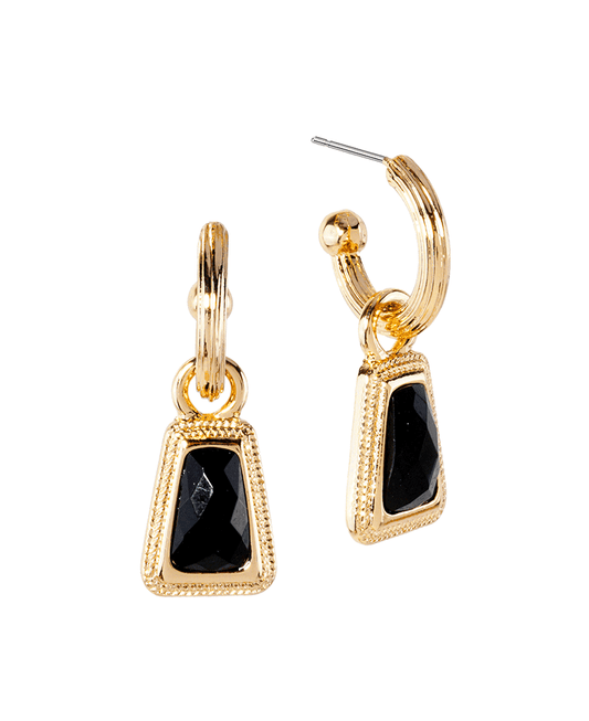 Metal w/ Acrylic 15mm Hoop Dangle Earring