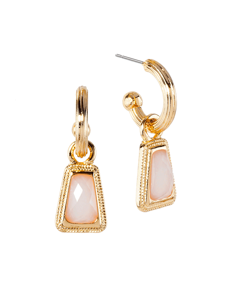 Metal w/ Acrylic 15mm Hoop Dangle Earring