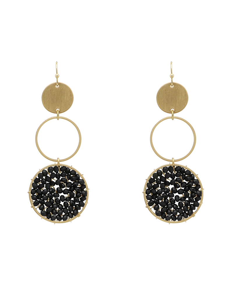 Round Beaded Drop Earring