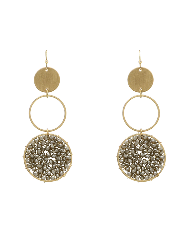 Round Beaded Drop Earring