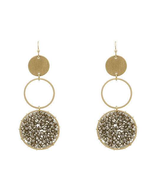 Round Beaded Drop Earring