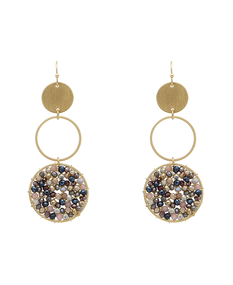 Round Beaded Drop Earring