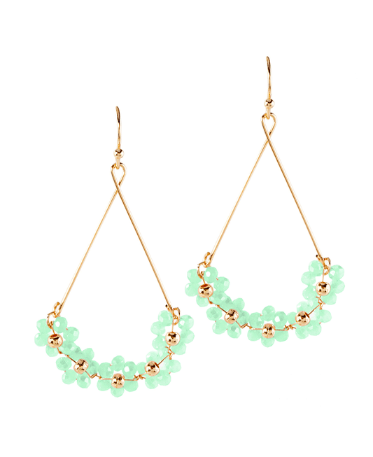 Bead Flower Wire Earring