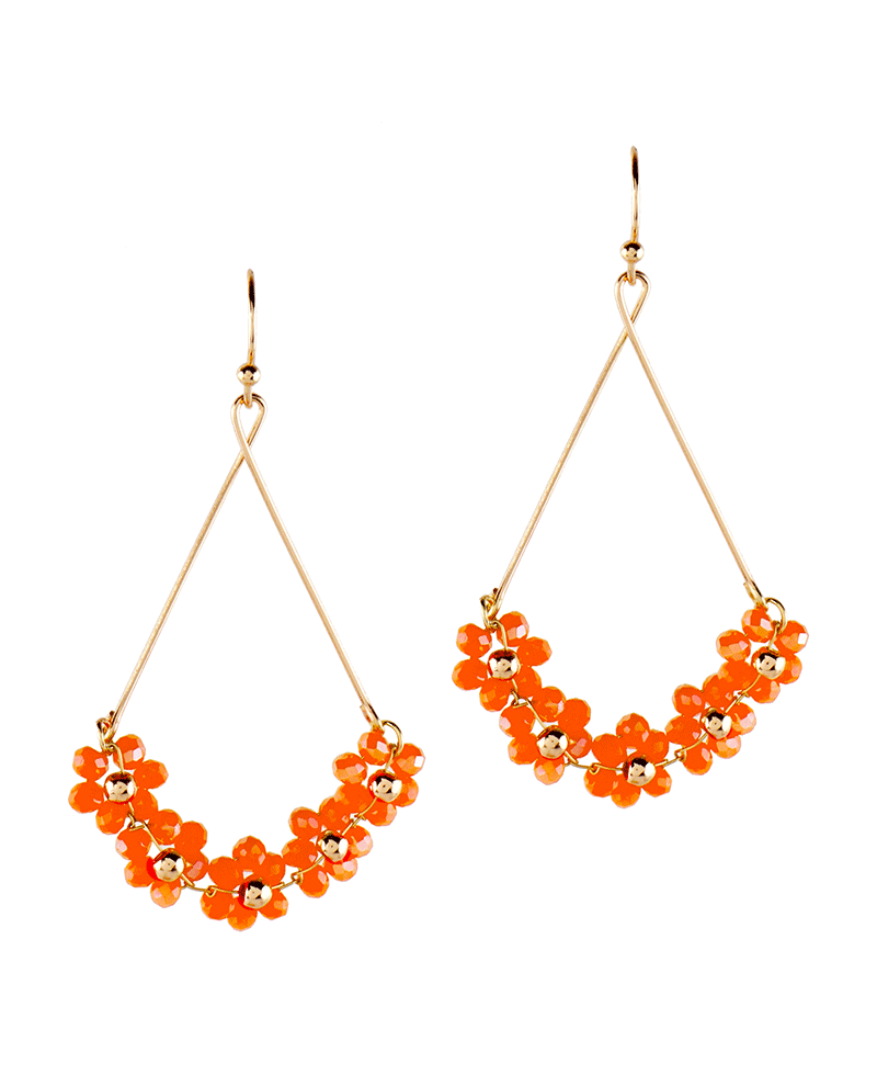 Bead Flower Wire Earring