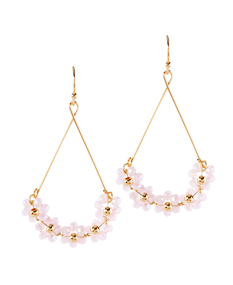 Bead Flower Wire Earring