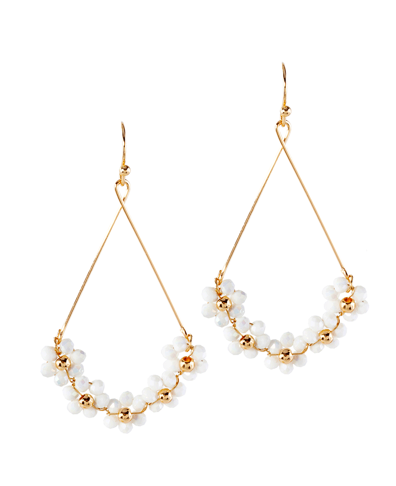 Bead Flower Wire Earring