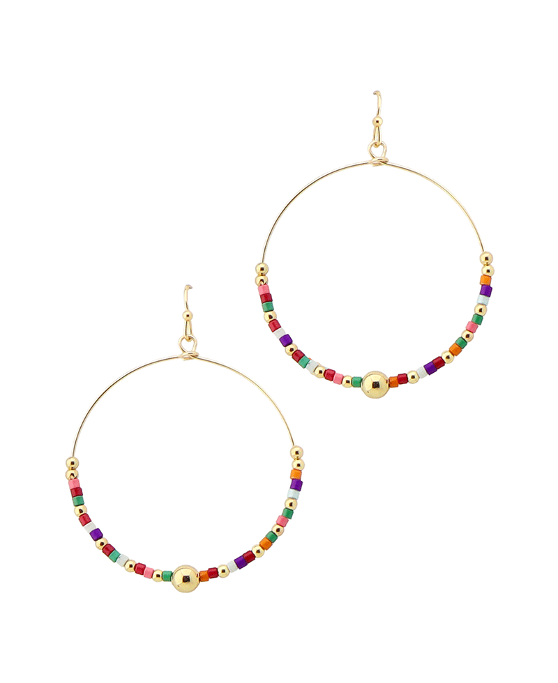 Sports Multi Bead Round Earring