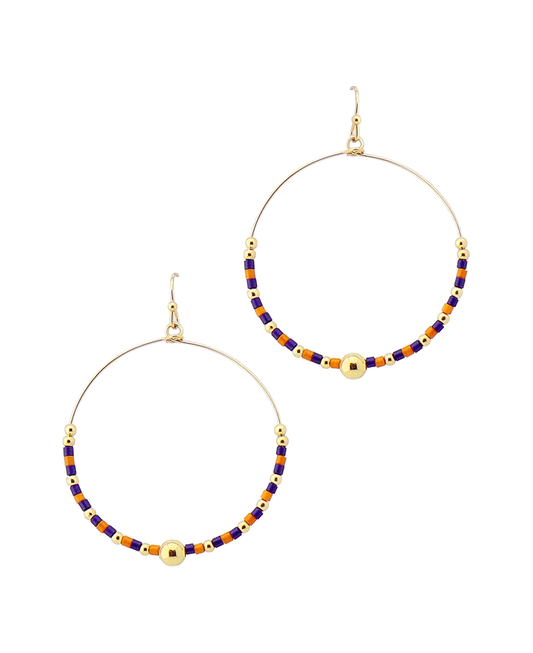 Sports Multi Bead Round Earring