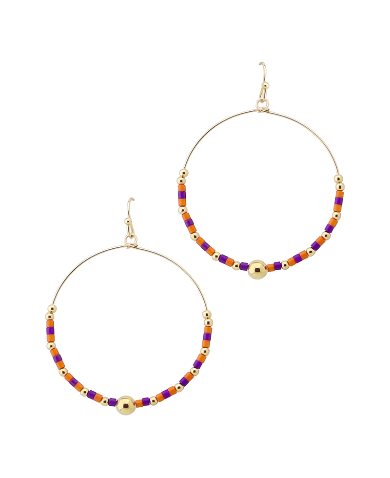 Sports Multi Bead Round Earring