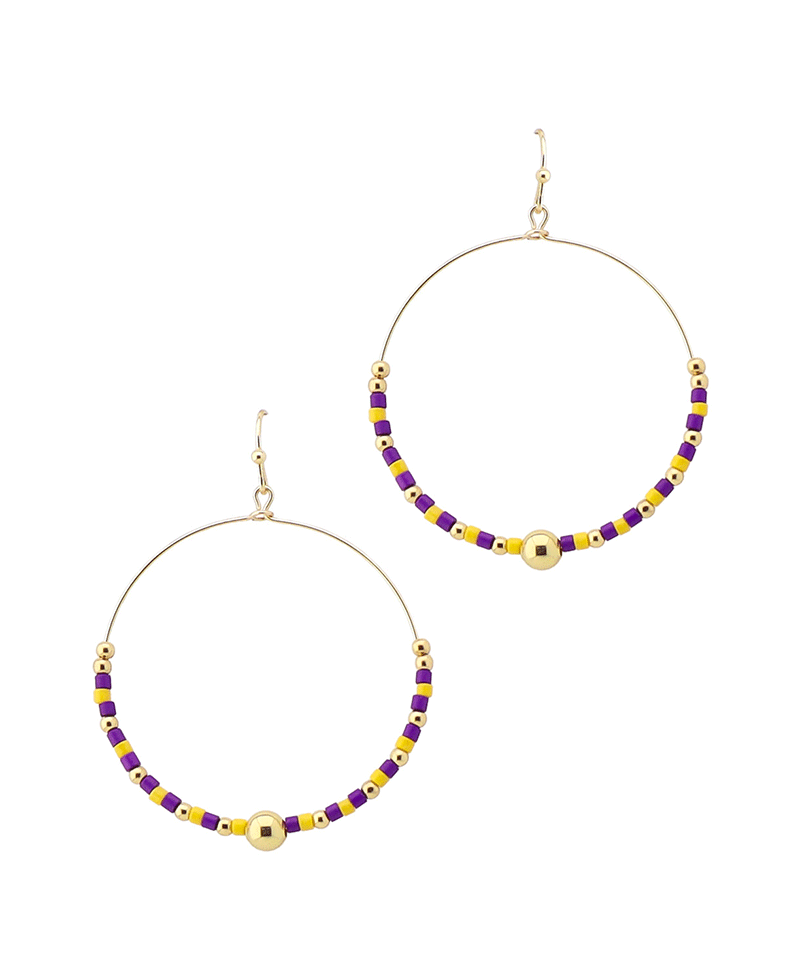 Sports Multi Bead Round Earring