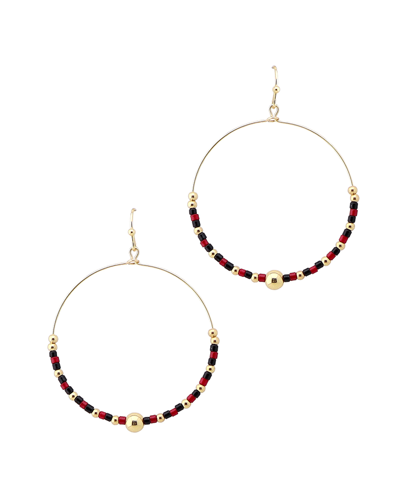 Sports Multi Bead Round Earring