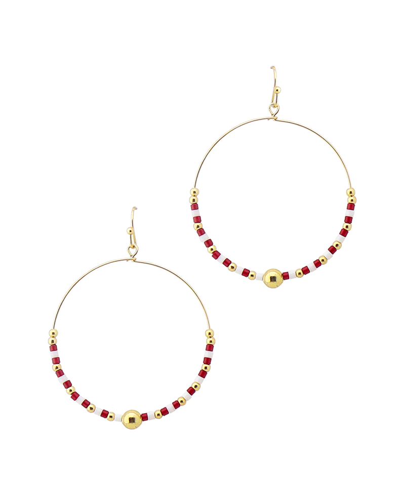 Sports Multi Bead Round Earring