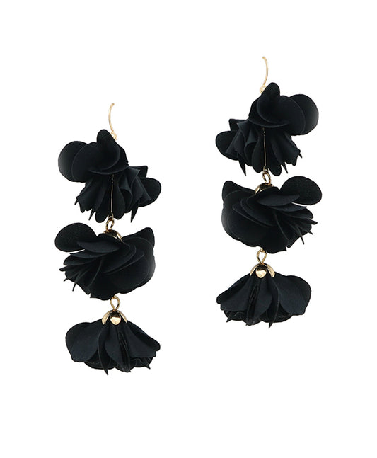 Fabric Flower Drop Earring