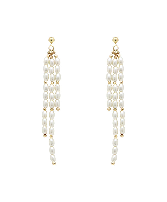 Pearl Tassel Post Earring