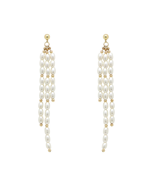 Pearl Tassel Post Earring