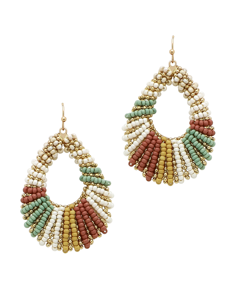 Teardrop Seed Bead Earring