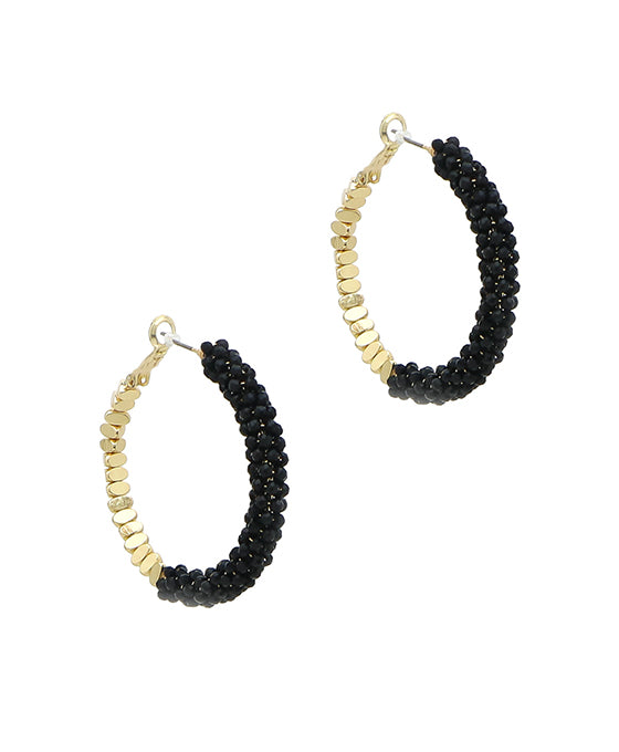 Glass & Metal Hoop Earring