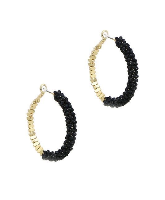 Glass & Metal Hoop Earring