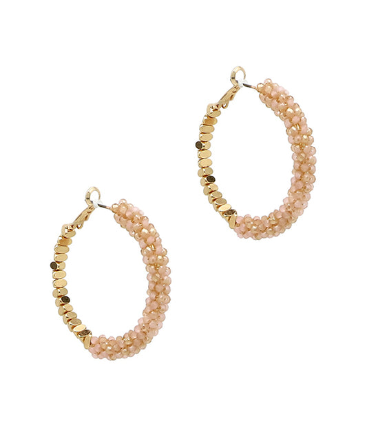 Glass & Metal Hoop Earring