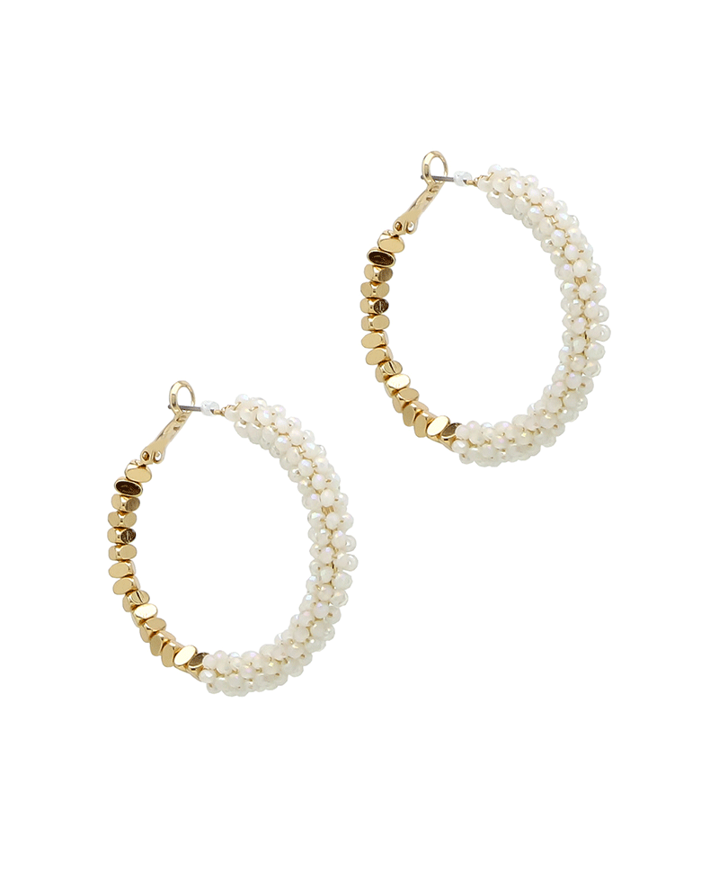 Glass & Metal Hoop Earring