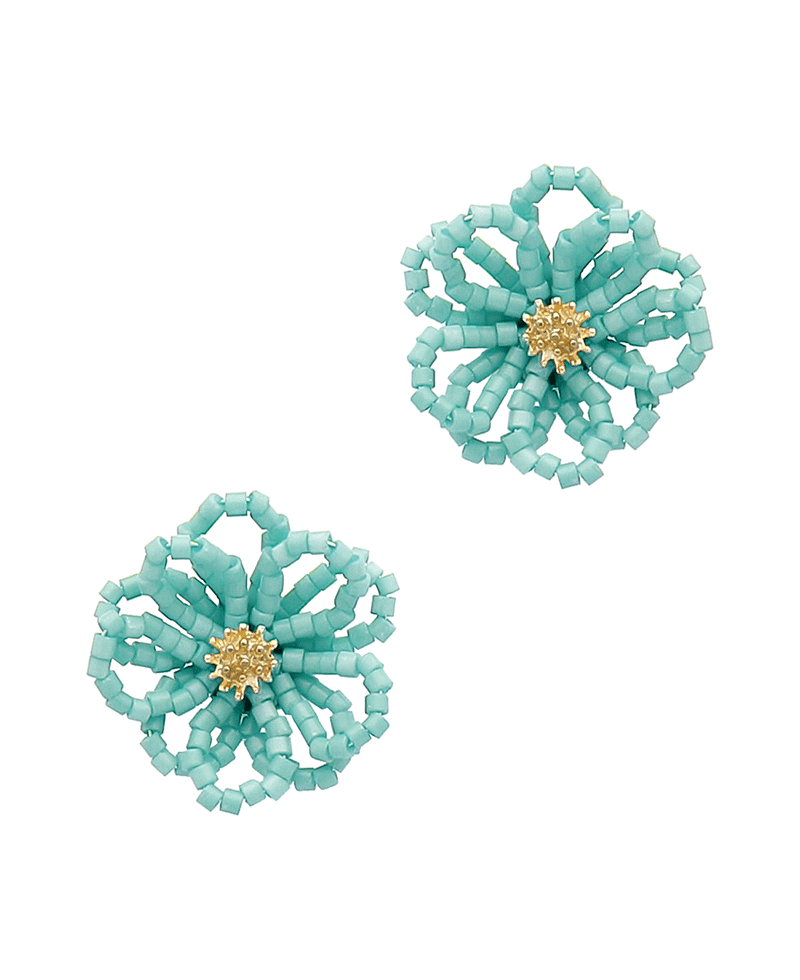 Seed Bead Flower Earring