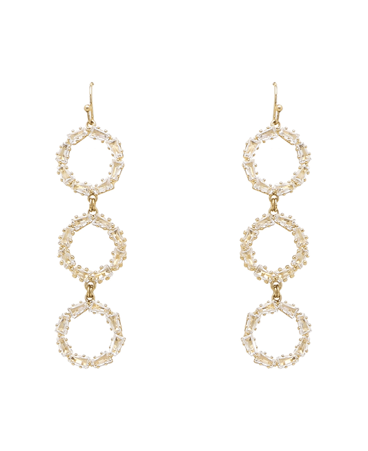Beaded Round 3 Drop Earring