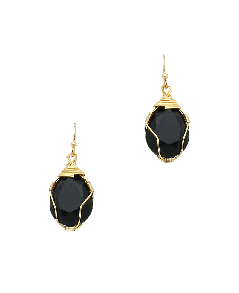 Wire Wrapped Glass Earring
