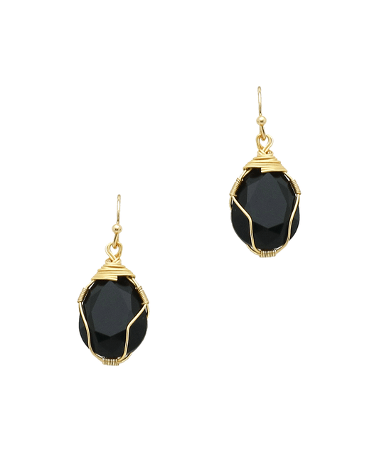 Wire Wrapped Glass Earring