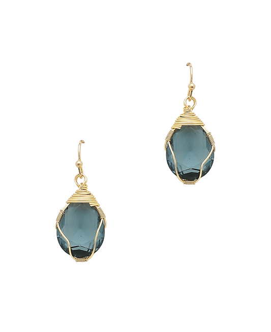 Wire Wrapped Glass Earring