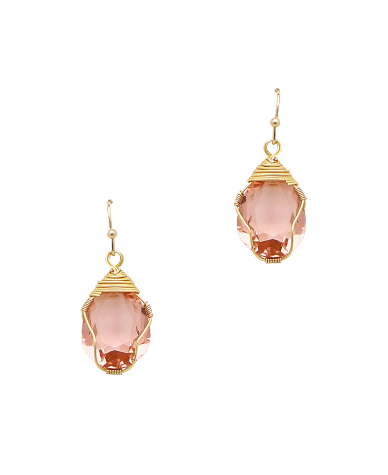 Wire Wrapped Glass Earring