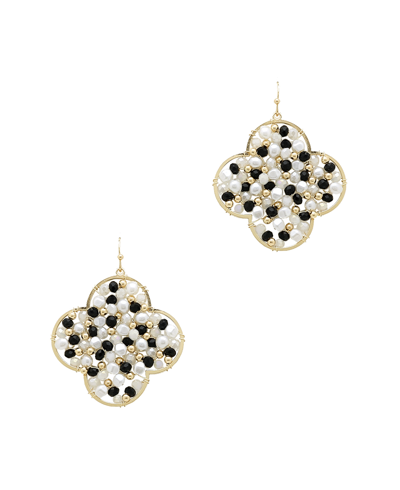 Multi Bead Clover Earring