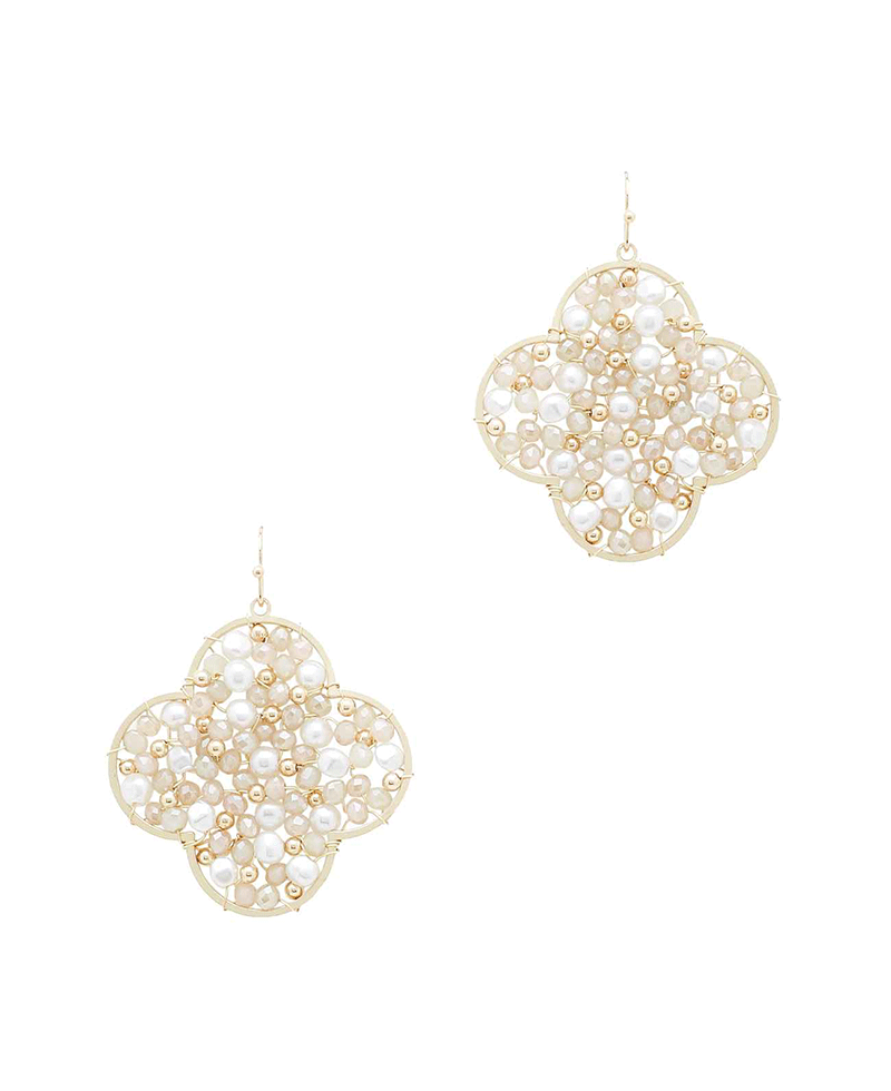 Multi Bead Clover Earring