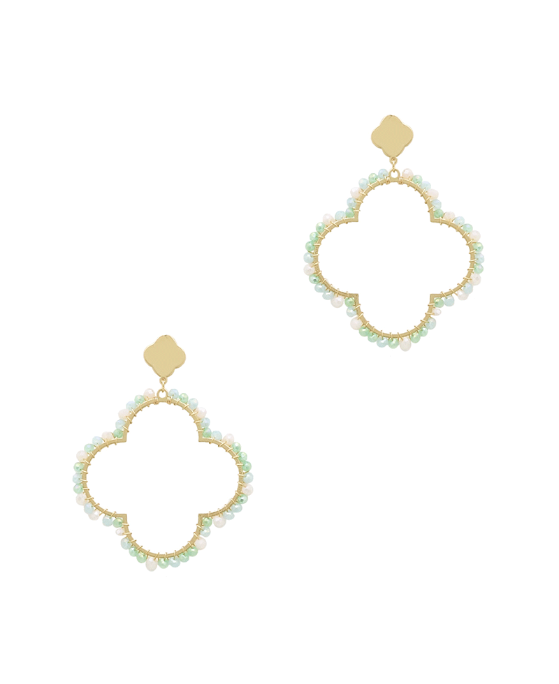 Clover Glass Wrapped Earring