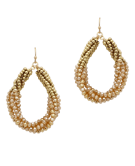 Twisted Glass & Metal Earring