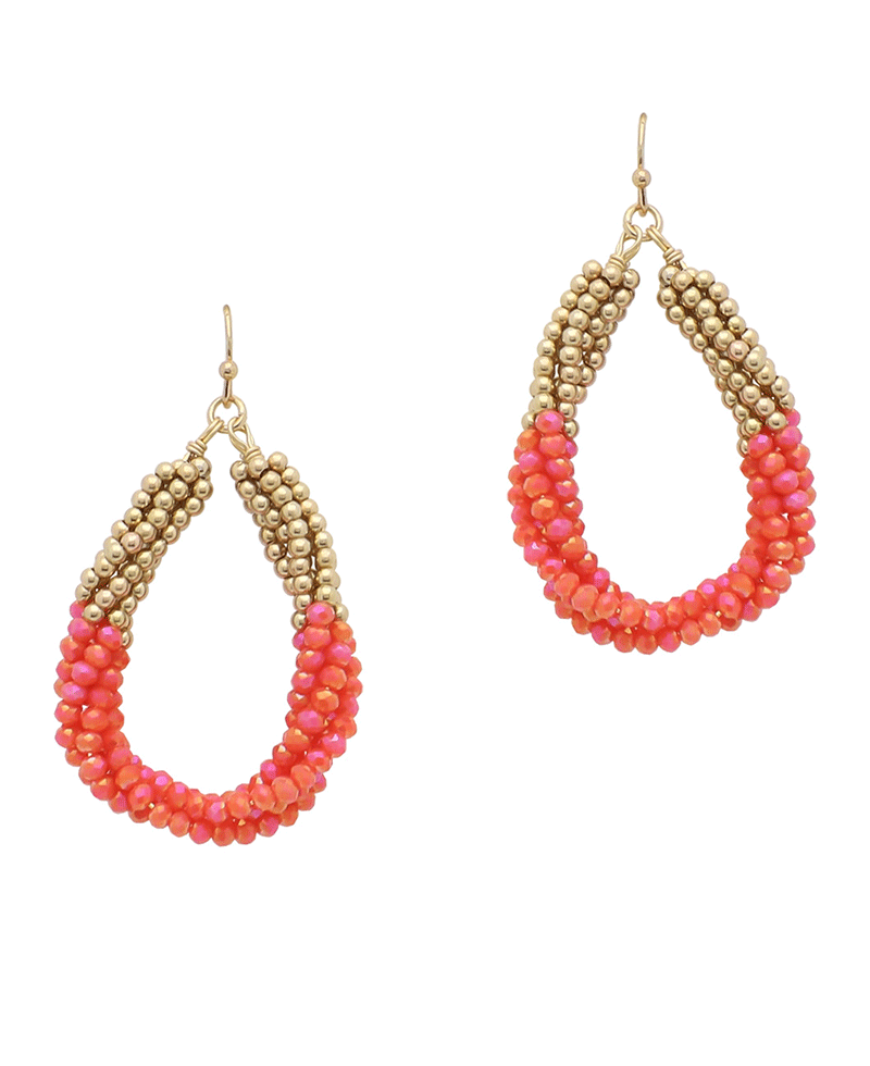 Twisted Glass & Metal Earring