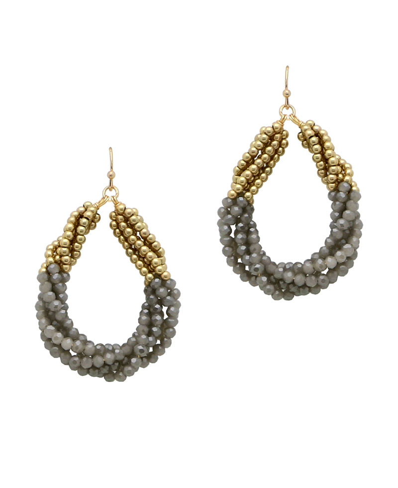 Twisted Glass & Metal Earring