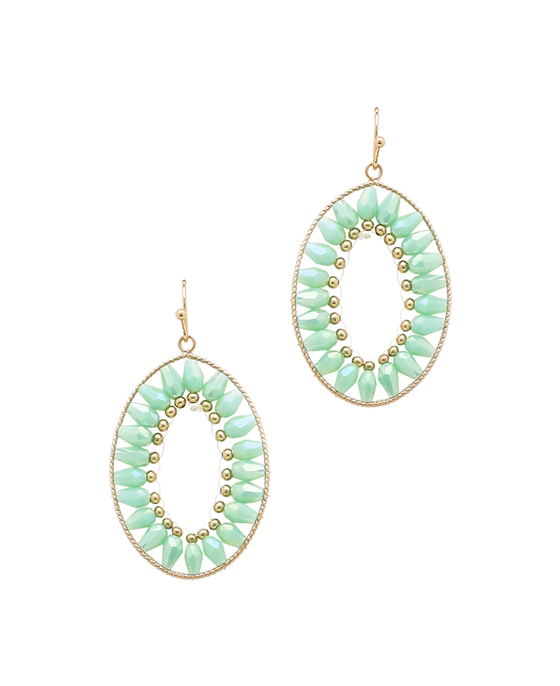 Oval Glass Earring