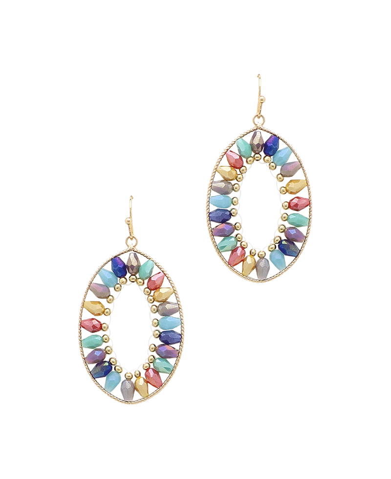 Oval Glass Earring