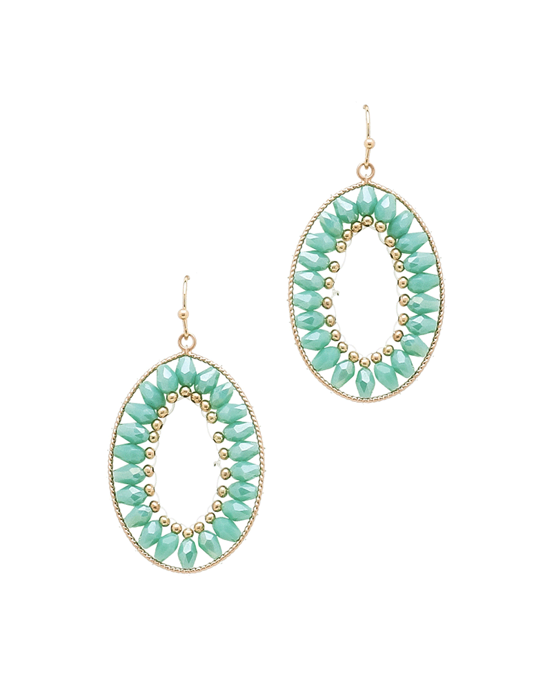 Oval Glass Earring