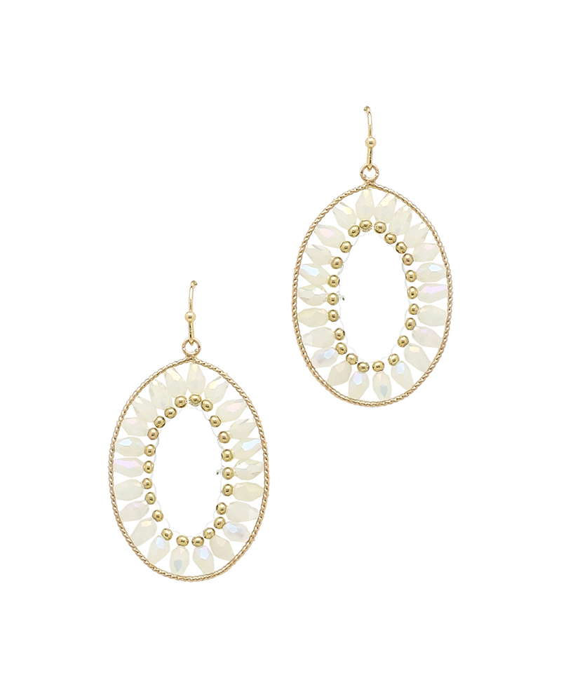 Oval Glass Earring