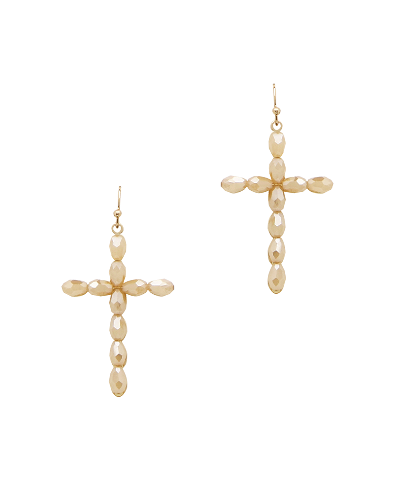 Glass Cross Earring