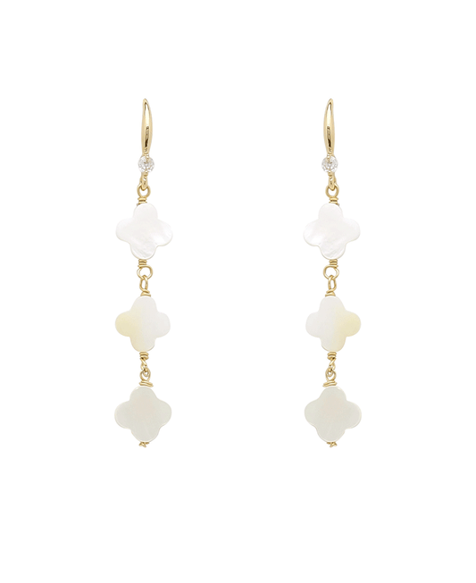 Clover Shell Drop Earring