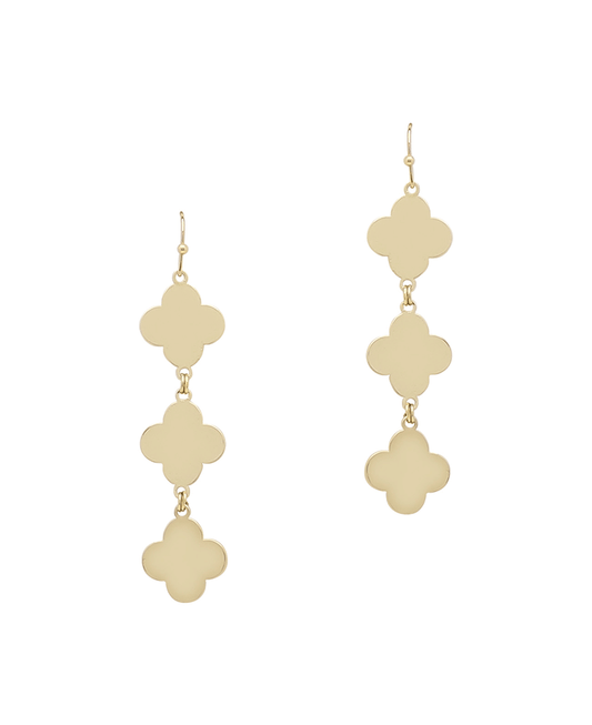Metal Clover Drop Earring