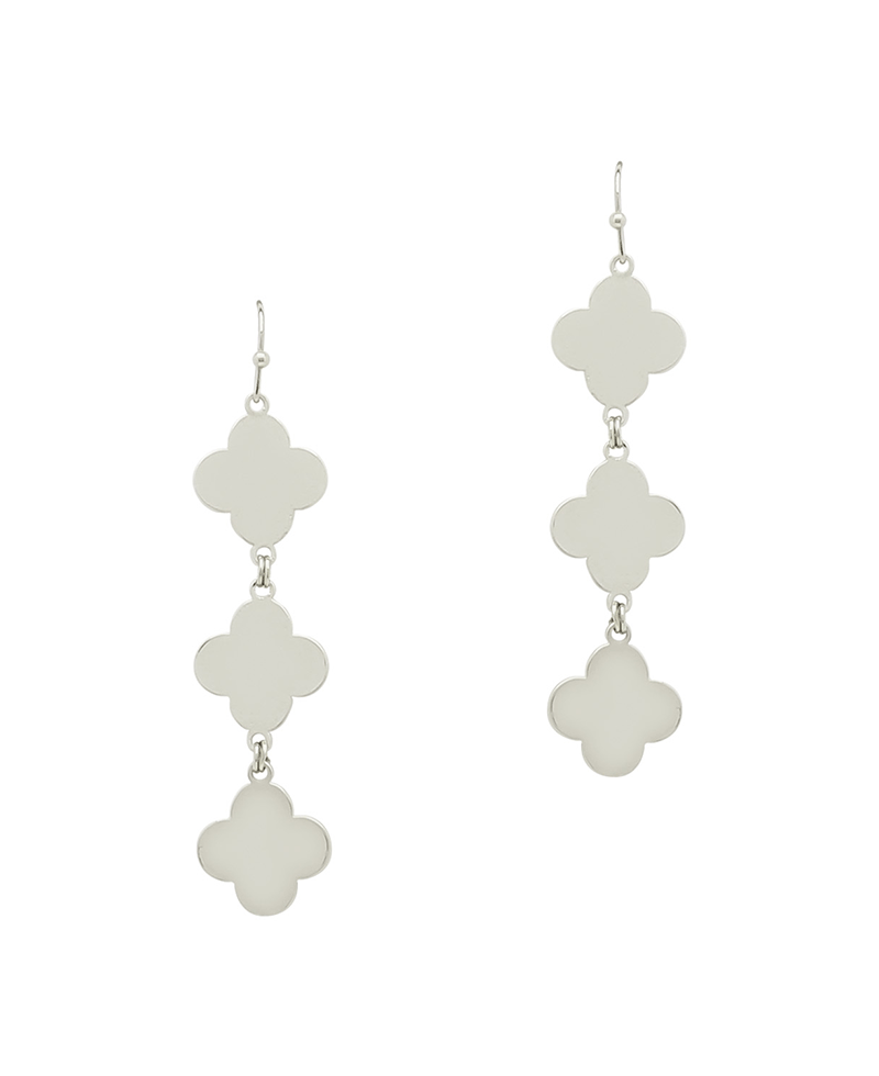 Metal Clover Drop Earring