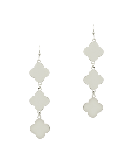 Metal Clover Drop Earring