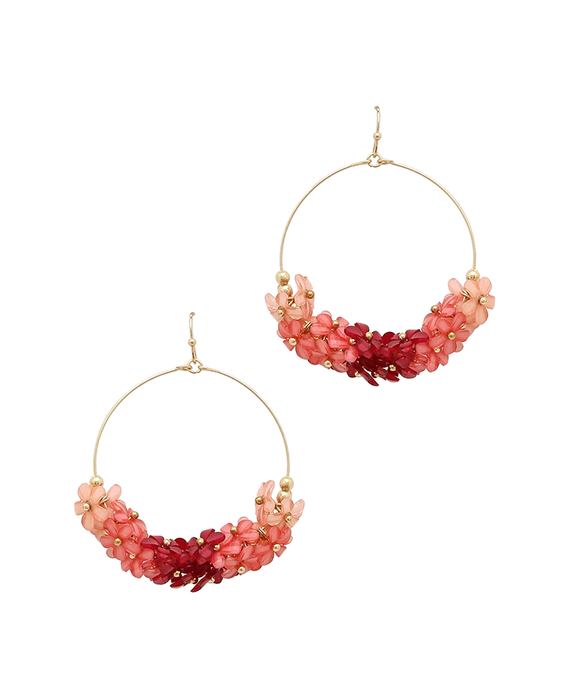 Ombre Circle Flower Earring